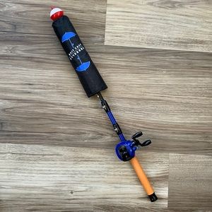 Rain Umbrella Bait Cast Fishing Pole rod Bobber Reel Gibson Enterprises New
